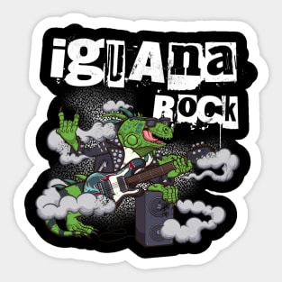 Iguana Rock Cartoon Lizard Rocker Sticker